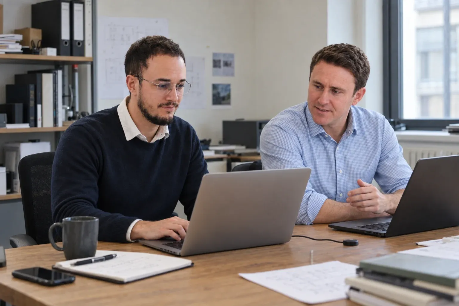 Christian Blank und Simon Daum bei der gemeinsamen Arbeit